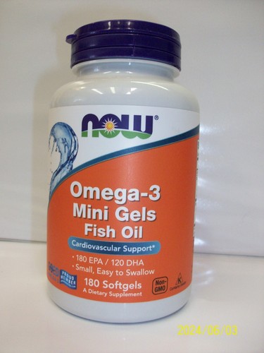 Omega-3 Mini Gels Fish Oil Molecularly Distilled 1,000 mg 180 Mini Softgels