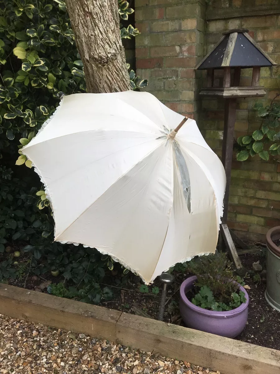 Antique Cream Victorian Promenading Sun Parasol S Fox Co eBay