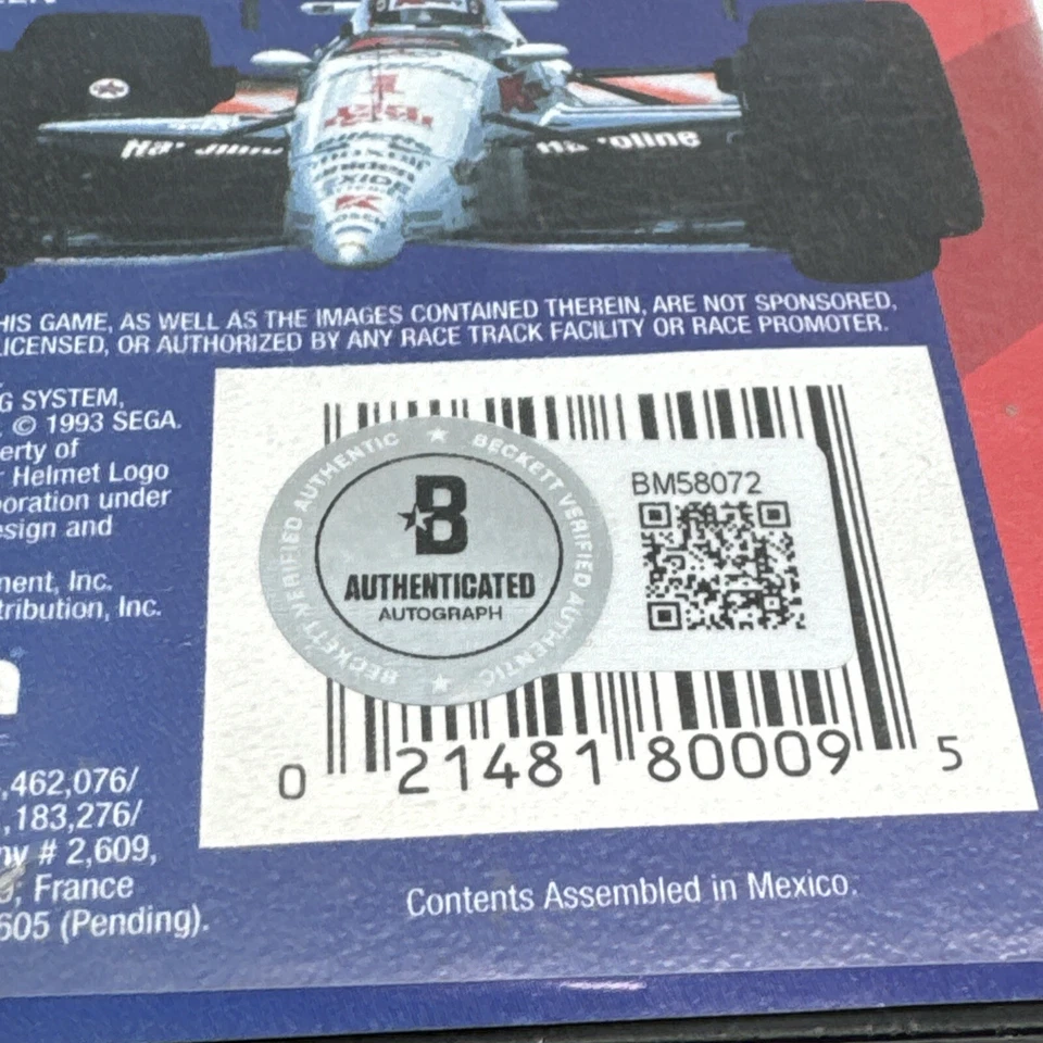 Newman Haas IndyCar Nigel Mansell Sega Genesis ASSINADO Beckett Autenticado - Imagem 4 de 4