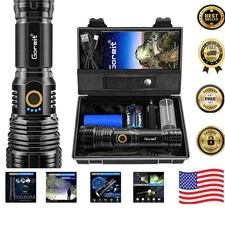 Impact-Resistant LED Flashlight - Adjustable Beam Focus, Rechargeable Hand Light