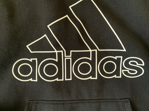 Adidas Hoodie Hooded Black Pullover Sweatshirt w/Front Pockets Boys XL (16) - Picture 2 of 8
