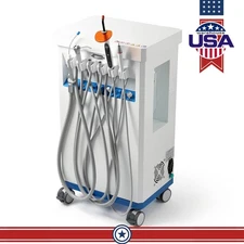 Portable Dental Delivery Unit Cart Suction Turbine Unit  With Air Compressor FDA