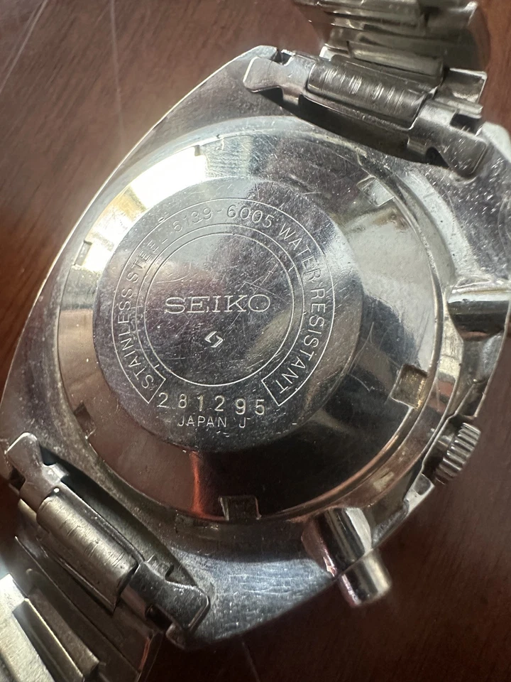 Bisel Seiko 6139-6002 Pogue Pepsi, esfera amarilla, cronógrafo automático Foto 3 de 4