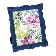 Laura Ashley 8x10 Navy Ornate Textured Resin Picture Frame Easel