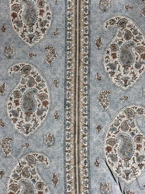 G P & J Baker Coromandel Blue/Sand Linen Fabric 4 1/2 Yards