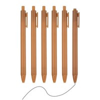 6Er Pack Kugelschreiber 0,5Mm, Schwarze Gel-Tinte FüR BüRo, Braun FüR