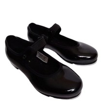 Bloch Girls Black Patent Leather Mary Jane Tap Shoes Size 10M