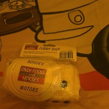 Only Fools And Horses Del Boy’s Yellow Furry Dice + Boycie’s Tax Disc (1990)