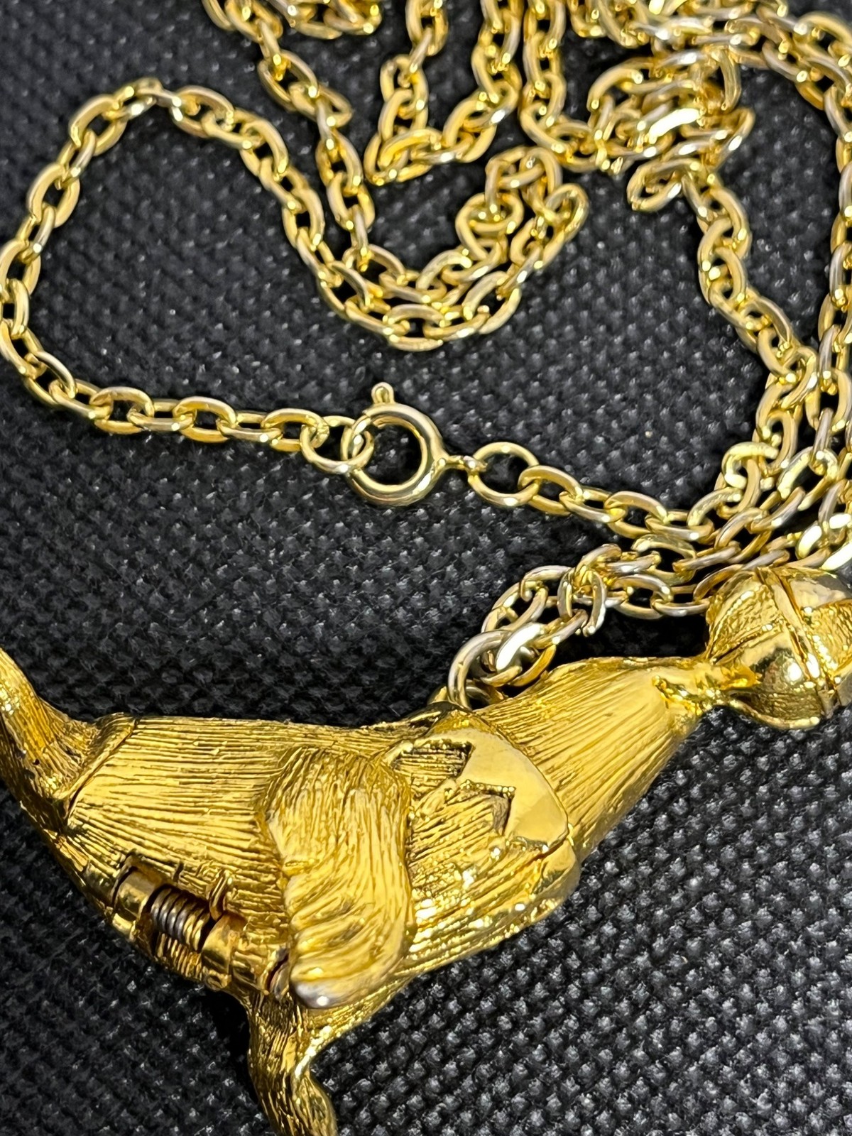 Vintage Max Factor Seal Solid Perfume Necklace Go… - image 9