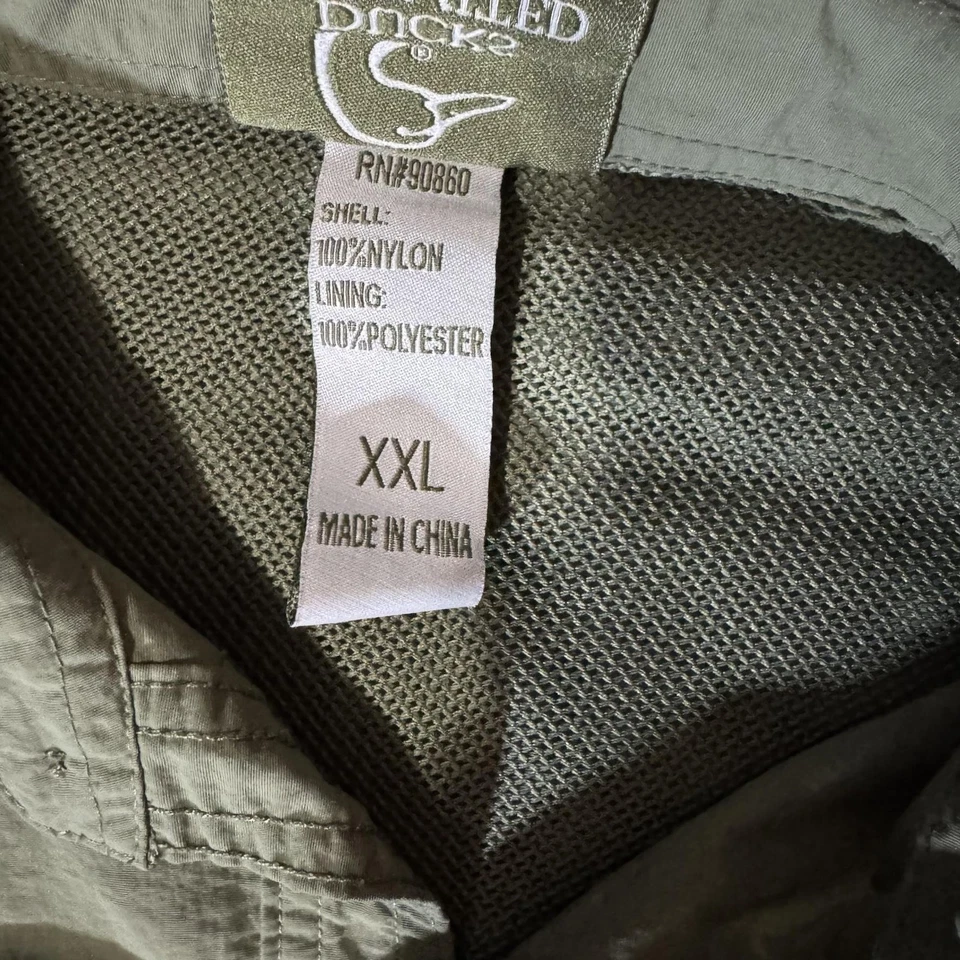Camisa masculina Ducks Unlimited 2XL verde náilon pesca ao ar livre ventilada malha forrada - Imagem 4 de 4