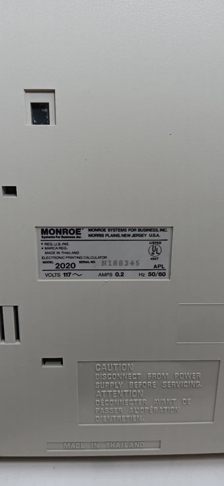MONROE 2020 PRINTING CALCULATOR ADDING ACCOUNTING RECEIPT - Image 2 of 4
