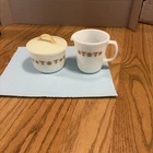 Vintage Pyrex Corning Butterfly Gold Sugar Bowl with Lid Creamer