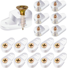100PCS Glass Retainer Clips Kit, Glass Clip Glass Cabinet Clips with Screws for