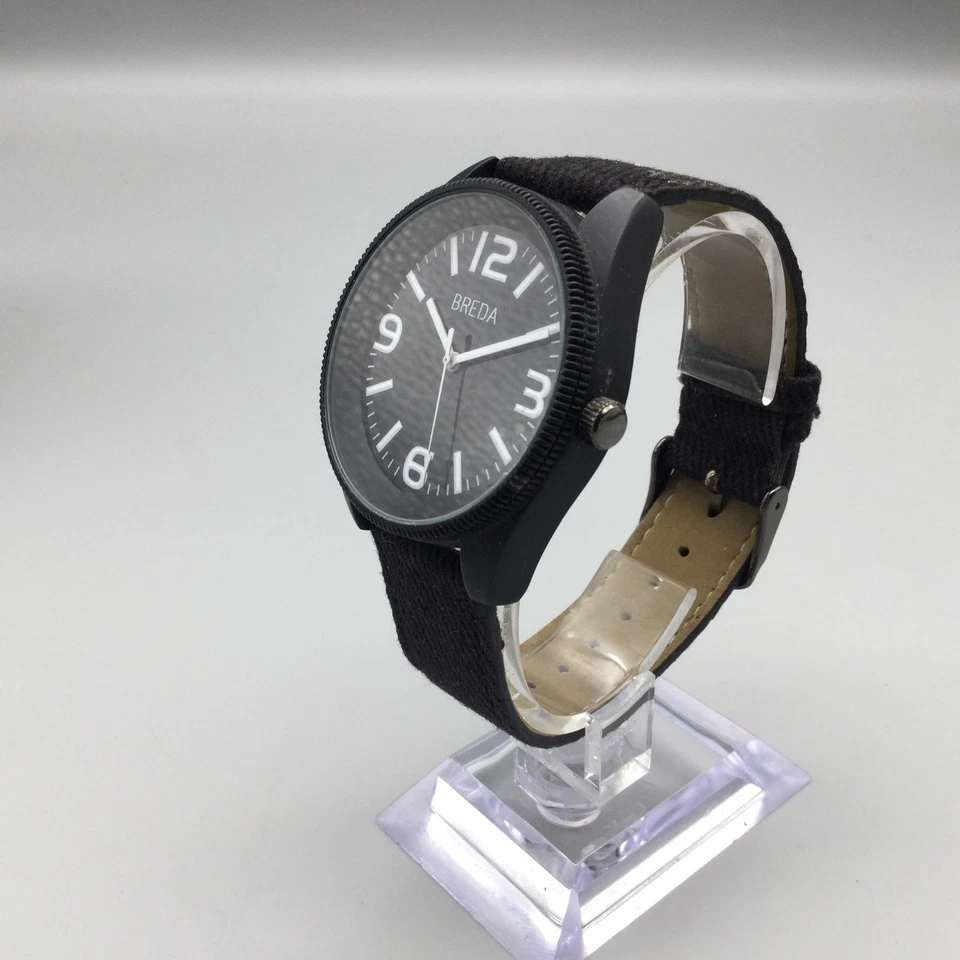 Breda 8161 Watch Mens Black Large Stainless Steel Back Band New Battery - Image 4 of 4