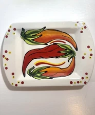 Chili Peppers Serving Platter/Plate Caffco International 9.5”