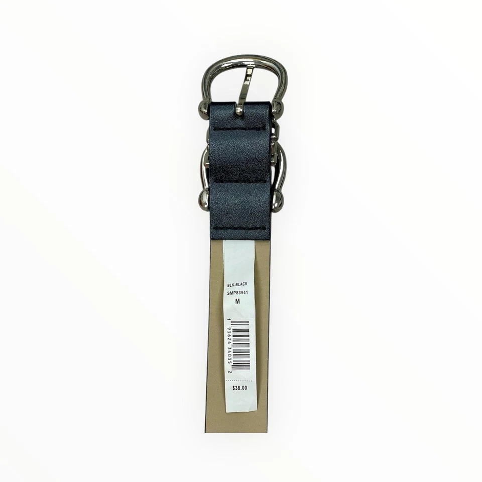 Steve Madden Black Women’s Belt With Silver Hardware EUC Size M - Image 3 of 4