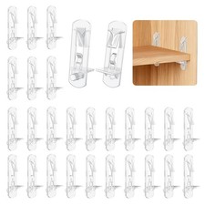 Vibit 28 Pcs Clear Plastic Cabinet Shelf Pegs, 6 6 mm , 28 Pcs, Transparent 