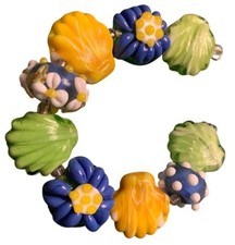 Handmade Seashell Flower Glass Lampwork Beads - New