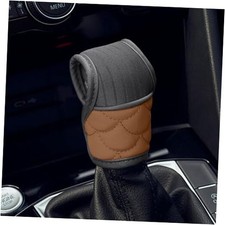 Car Gear Shift Knob Cover, Leather Stick Shifter Protector Sleeve, Orange