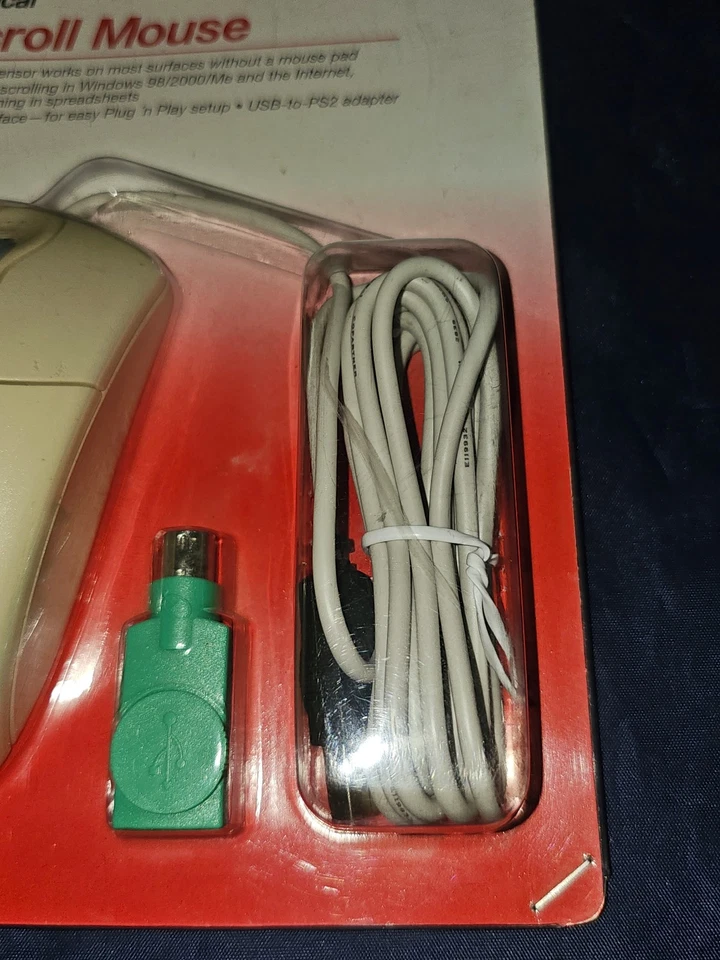 NEW Sealed Compaq optical scroll Mouse with USB to PS2 adapter connector - Image 3 of 4