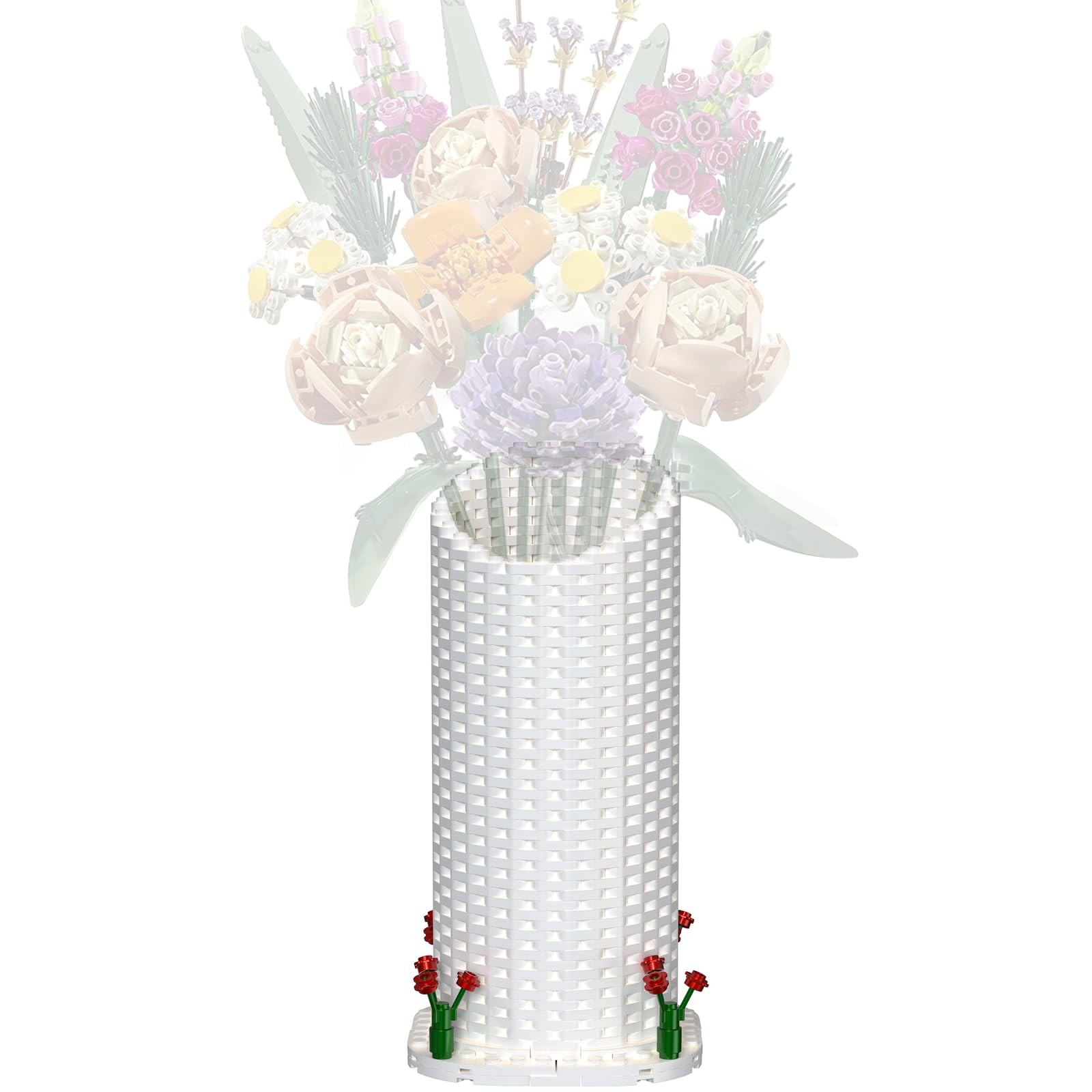 Best Vase Building Set White for Roses Flowers Bouquet 10328 10342, Women Adult
