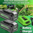 Pack 40V 8.0Ah Battery / Charger For Greenworks 40 Volt Lithium Ion G-MAX 29482
