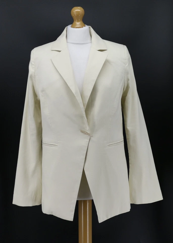 ST. AGNI WRAP FRONT ASYMMETRIC BLAZER WOMENS L PEARL RRP£1025 BR