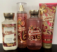 4 Bath & Body Works GROOVY WATERMELON Complete Set Mist/Lotion/Shower/Body Cream
