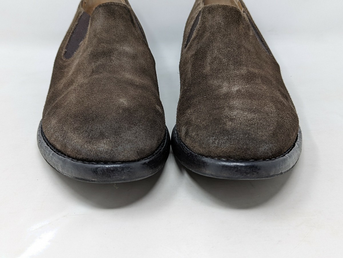SARTORI GOLD BROWN SUEDE PLAIN TOE ANKLE BOOT HANDMADE IN  display picture 1
