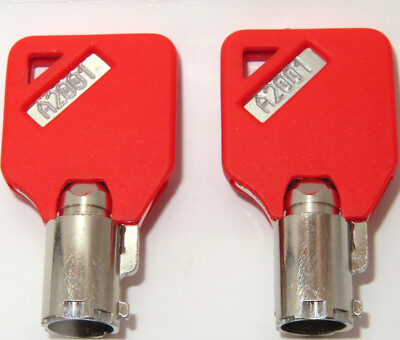 2 KEYS A2001 Milwaukee and Steel Glide Tool Chests Tool Box Keys A2001 Red Caps