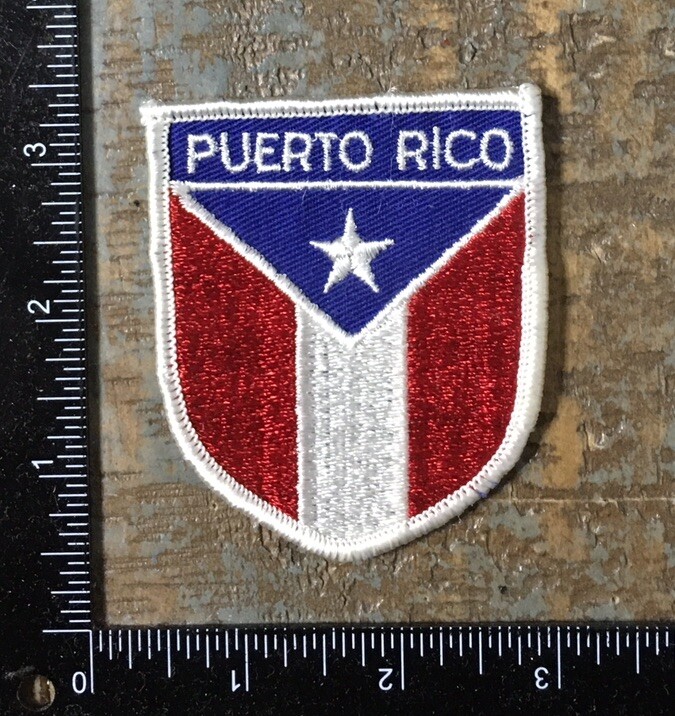 Vintage PUERTO RICO Country Flag Travel Souvenir Embroidered Patch 1970’s Twill
