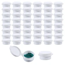 50 Pcs Paint and Solvent Cups White Paint Cups with Lids Plastic Paint Cups R...