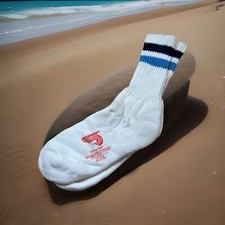 VTG 80s Ridgeview Socks Blue Striped Orlon Acrylic Crew USA Sport Style 10-13