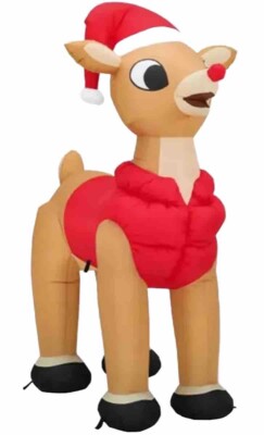Prototype Rudolph Inflatable 5.5' Rudolph W/ Blinking Nose Rudolph The Red Nose Reindeer Christmas ...