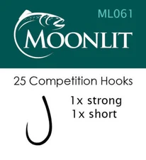 Moonlit Competition Barbless Hook 1x Strong 1x Short ML061 50 Hooks
