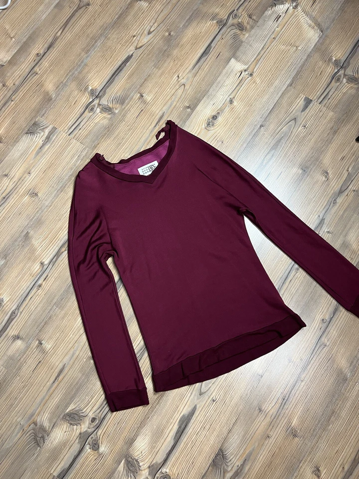 Suéter Margiela MM6 para mujer viscosa/algodón rojo granate talla M Foto 2 de 4