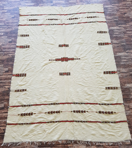 Vintage Handmade Traditional Moroccan Kilim Floor Rug Carpet 245x166 cm