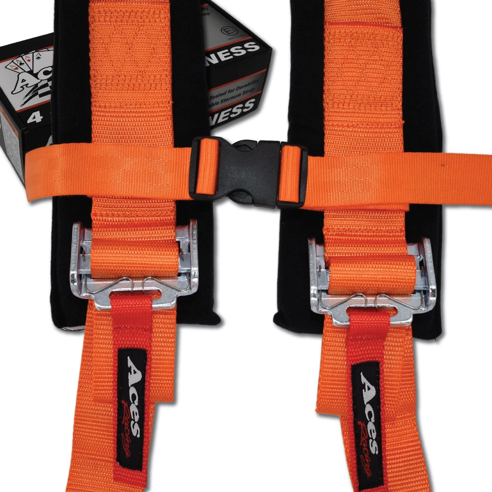 Pair of Orange 4 Point Harnesses For RZR 170 Foto 3 de 4