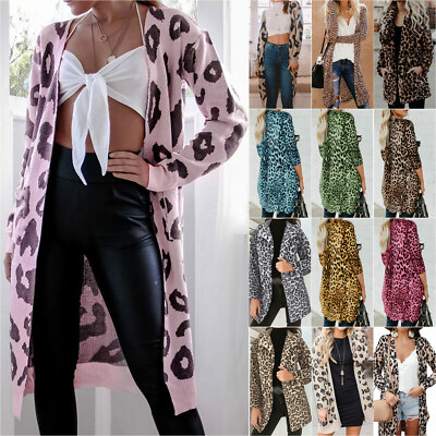 leopard print long cardigan australia