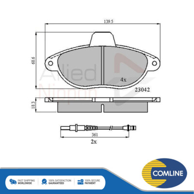 Fits Expert Dispatch Scudo Brake Pads Set Front Rear Allied Nippon