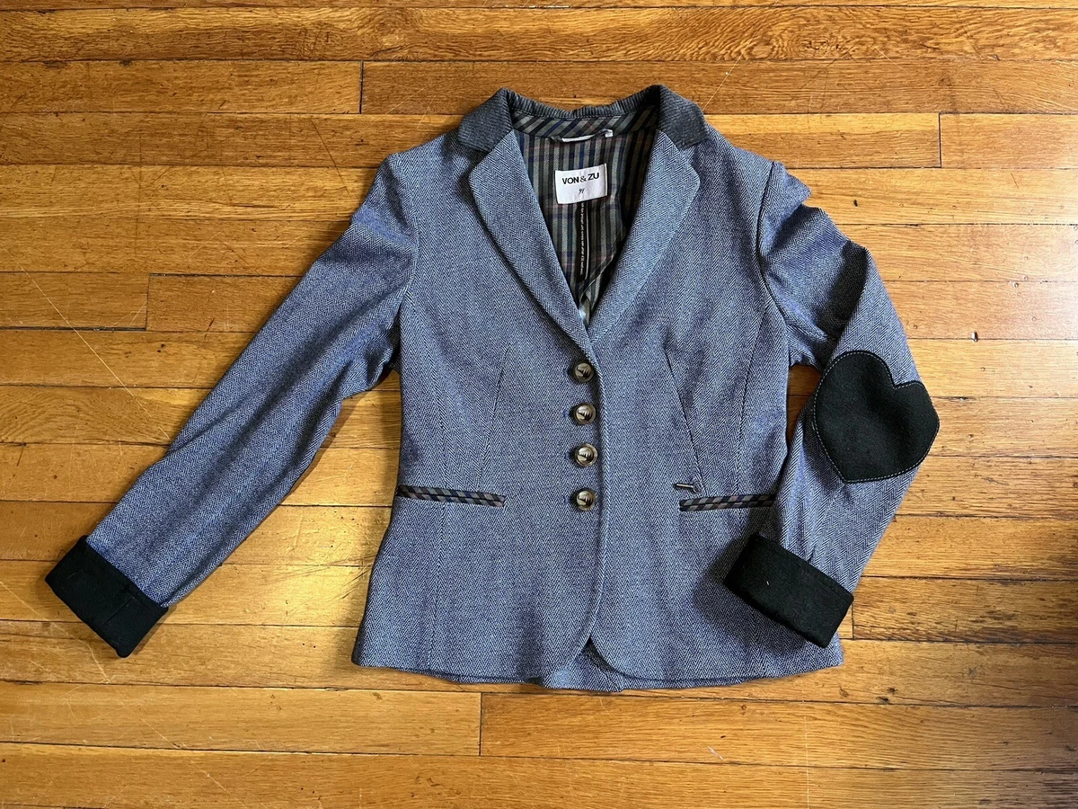 Women's herringbone blazer 2025 with elbow patches