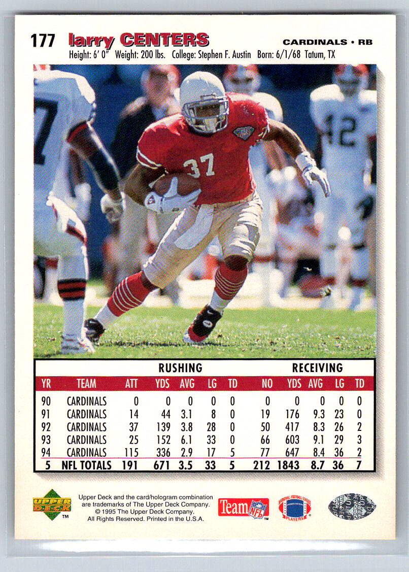 177 Larry Centers Arizona Cardinals 1995 Collector's Choice | eBay
