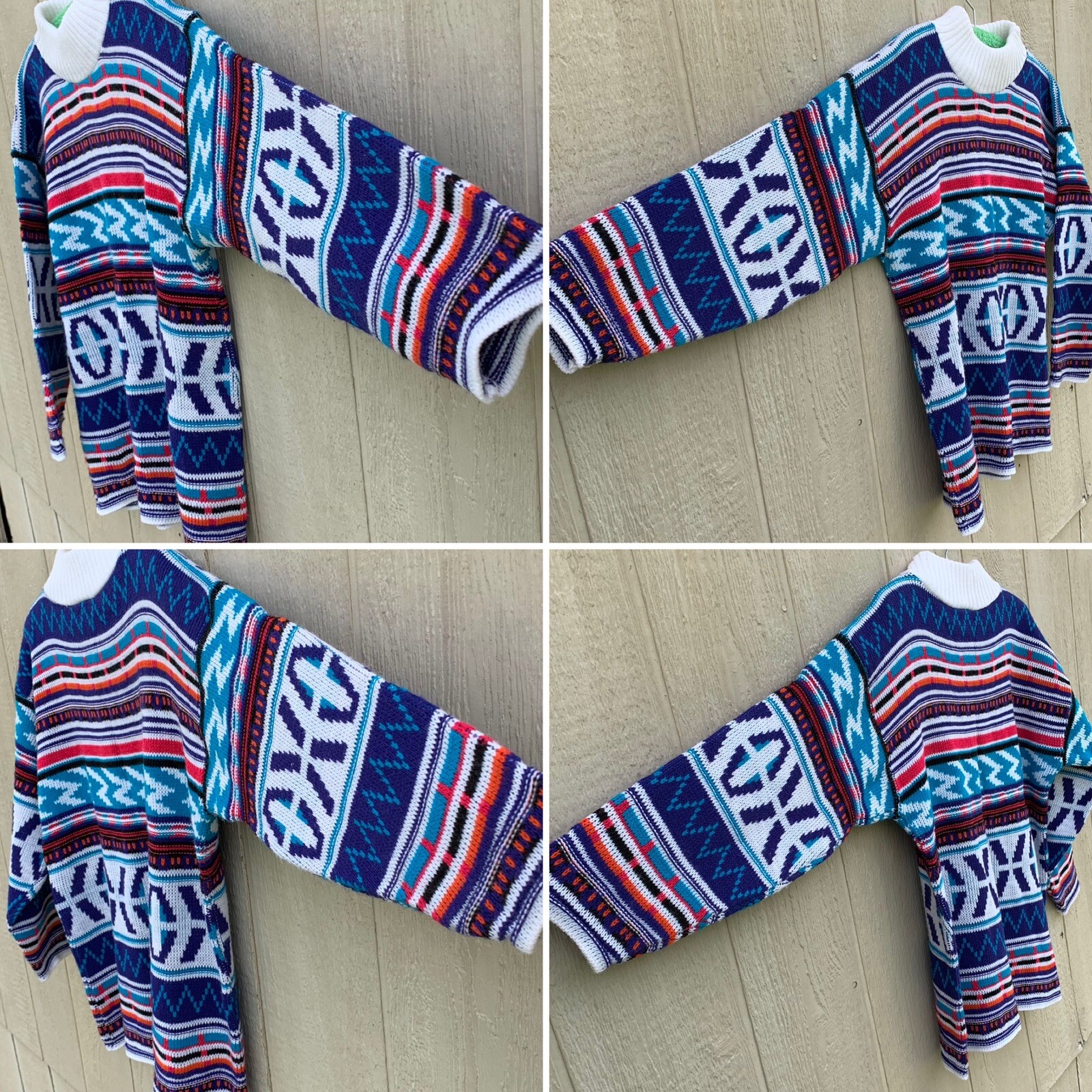 vintage Croquet Club XOXO colorful geometric sweater … Gem