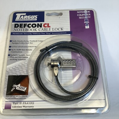 Targus Defcon CL Notebook Laptop PC Desktop Combo Cable Lock Security PA410U New