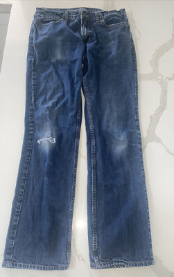 Old Navy Straight Leg Mens Jeans 34x34 Dark Wash Blue Casual Denim Pants Basic