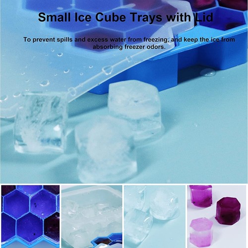 Ice Cube Trays for Freezer with Lid 37 Grid Silicone Case Mold Cocktails Maker - Picture 5 of 6