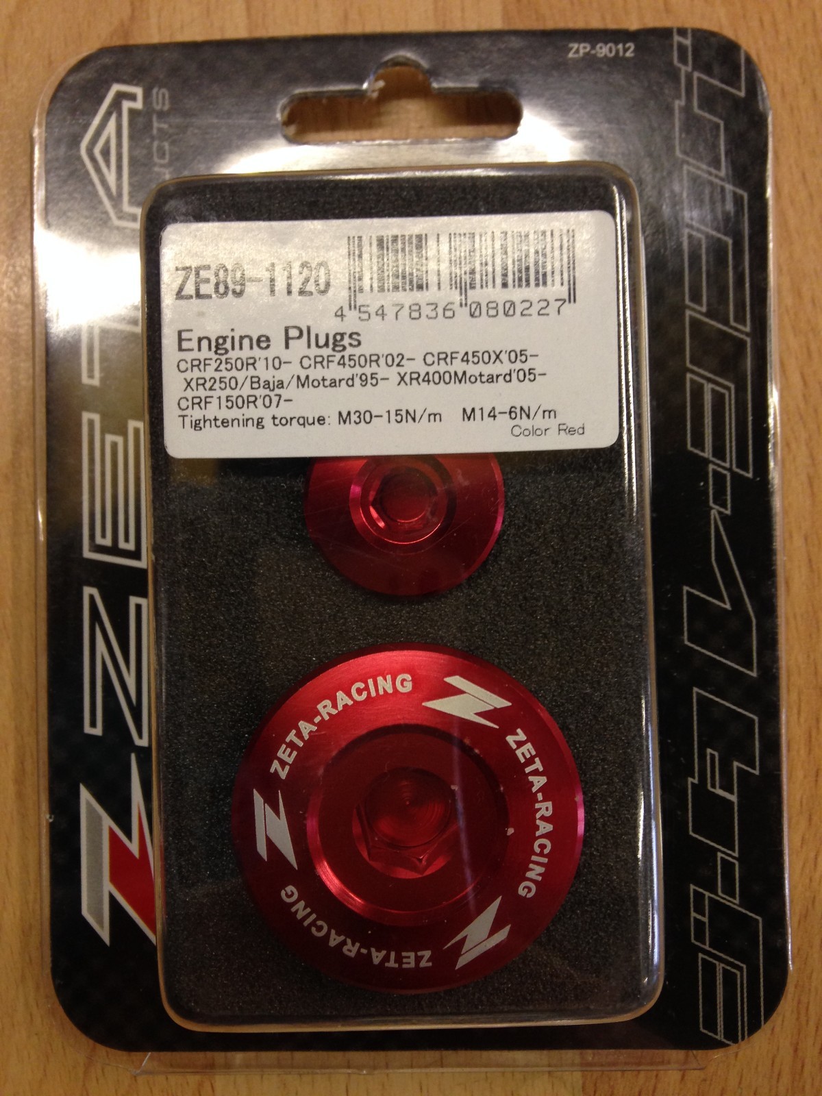 HONDA  CRF250 R  CRF 250 R  CR250F R   2010-2017  ZETA ENGINE PLUGS  RED