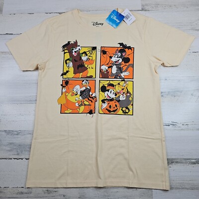 NEW Disney Halloween Fall Shirt Mens Medium Short Sleeve Trick Or Treat 