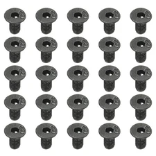 100 Pcs M3 x 6 mm Flat Countersunk Head Socket Cap Machine Screws Full Thread