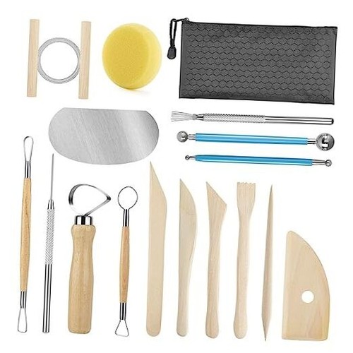 Pottery Tool Kit, 17pcs Polymer Clay Tools, Modeling Clay Sculpting Tools Kit,